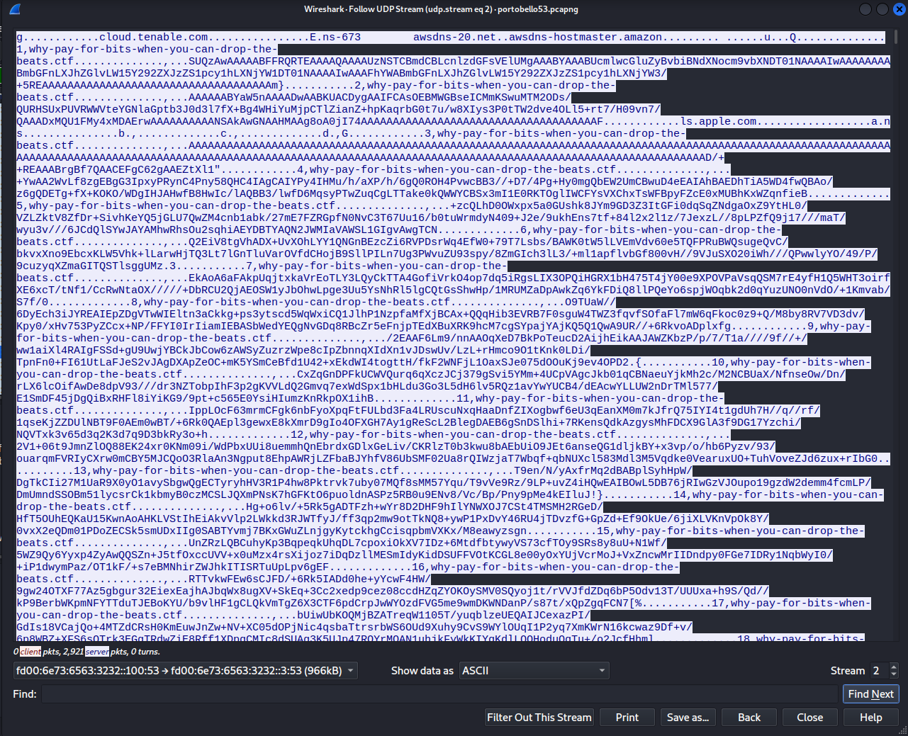 DNS stream 2, base64 encoded data